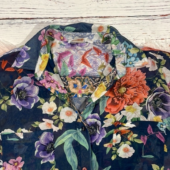 Johnny Was floral paria shirt tunic dress in multi - Picture 10 of 10